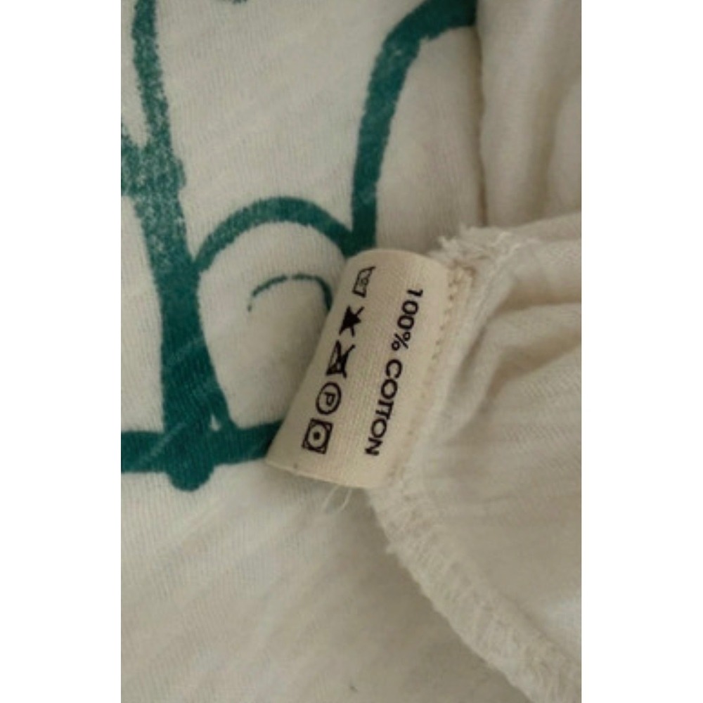 Magnolia Pearl Inner Peace Graphic Boyfriend Tee White Cotton O/S Distressed - Picture 8 of 8